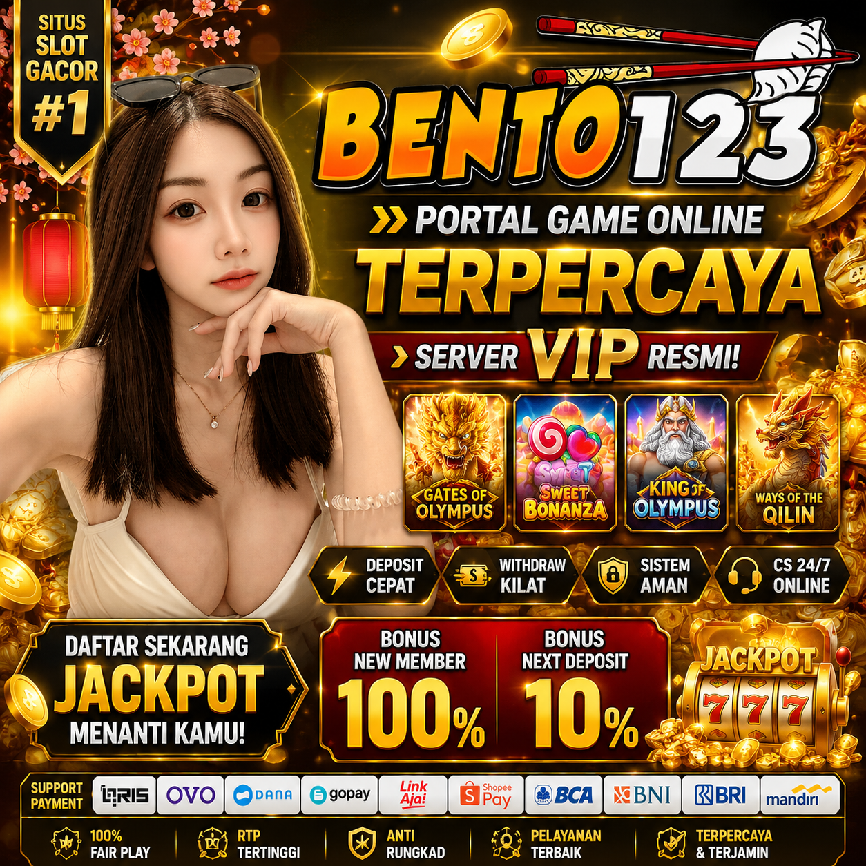 BENTO123 : Slot Online Populer dengan Fitur Permainan yang Lengkap